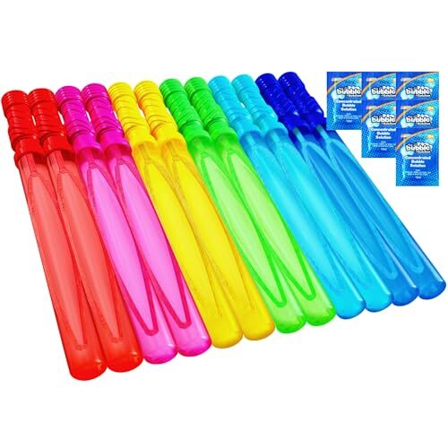 JOYIN 14.6’’ Big Bubble Wands for Kids, 6 PCS Wand with Bubbles...