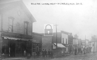 Belle Avenue Street View St Charles Michigan MI - Reprint