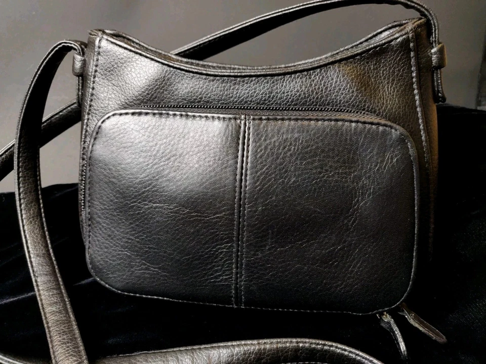 Сумочка через плечо St. John's Bay 90-е Y2k маленькая черная шагреневая кожа винтажный брелок - Изображение 2 из 4