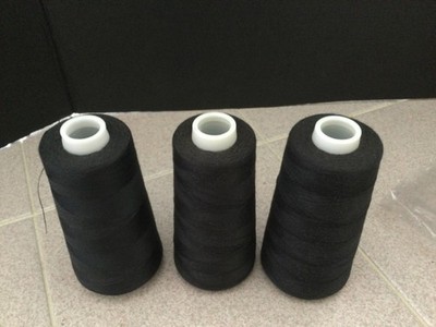 Overlock sewing Thread - 3 mostly full spools - Black