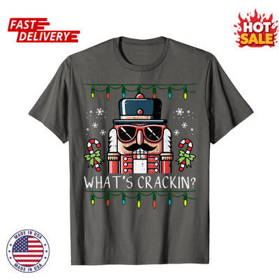 Christmas Nutcracker Whats Crackin Funny Xmas Unisex Inspired Graphic TShirt NEW