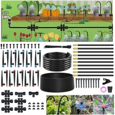240FT Drip Irrigation System for Garden: 30 Nozzles 1/2" PE Tubing Automatic ...