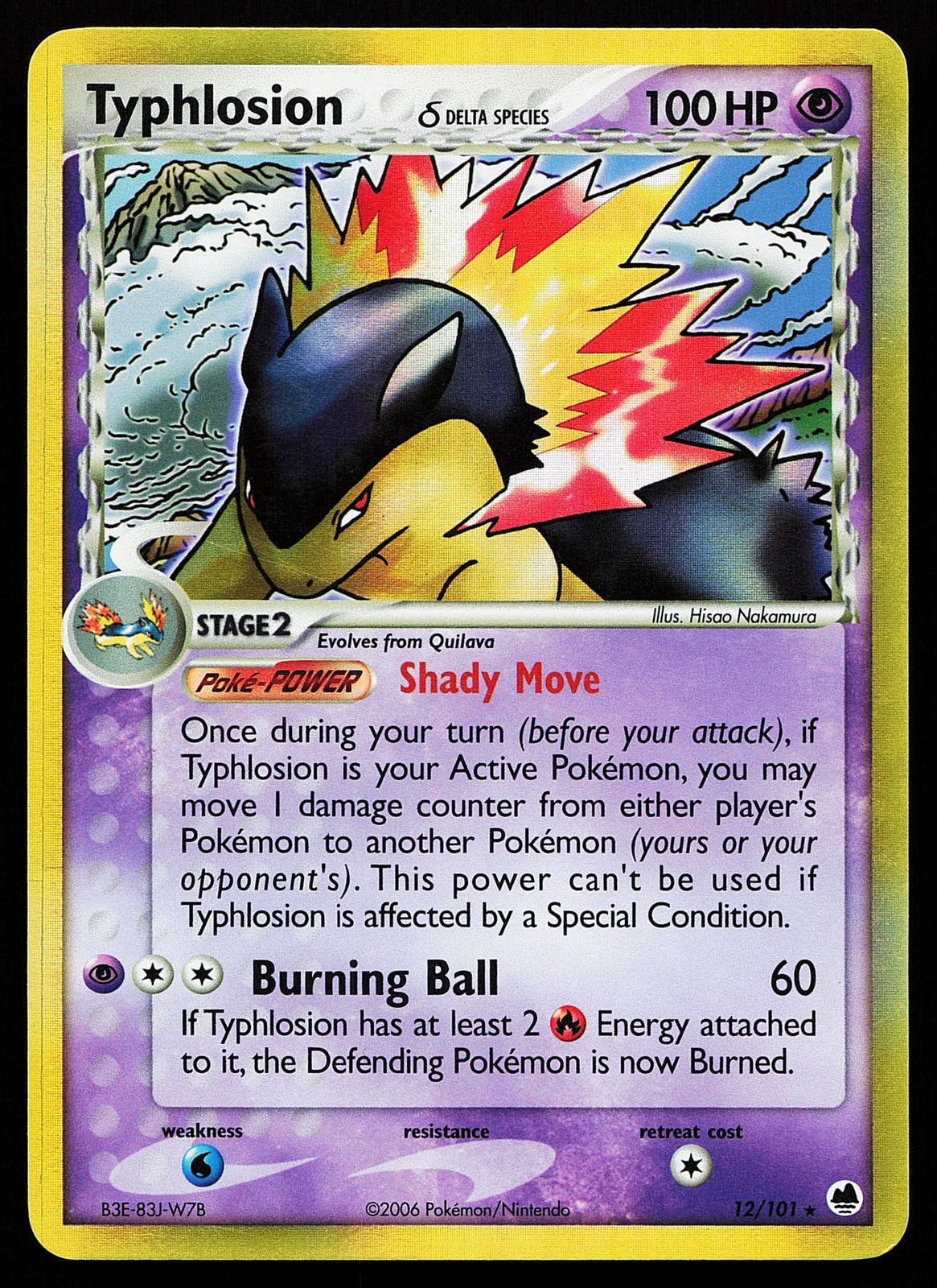 Typhlosion 12/101 Holo Rare Dragon Frontiers Pokémon Card