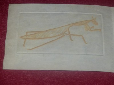 GRAVURE CONTEMPORAINE FR. / J.-J.-J. RIGAL ''SAUTERELLE'' Ca 1985 CARTE VOEUX Rare