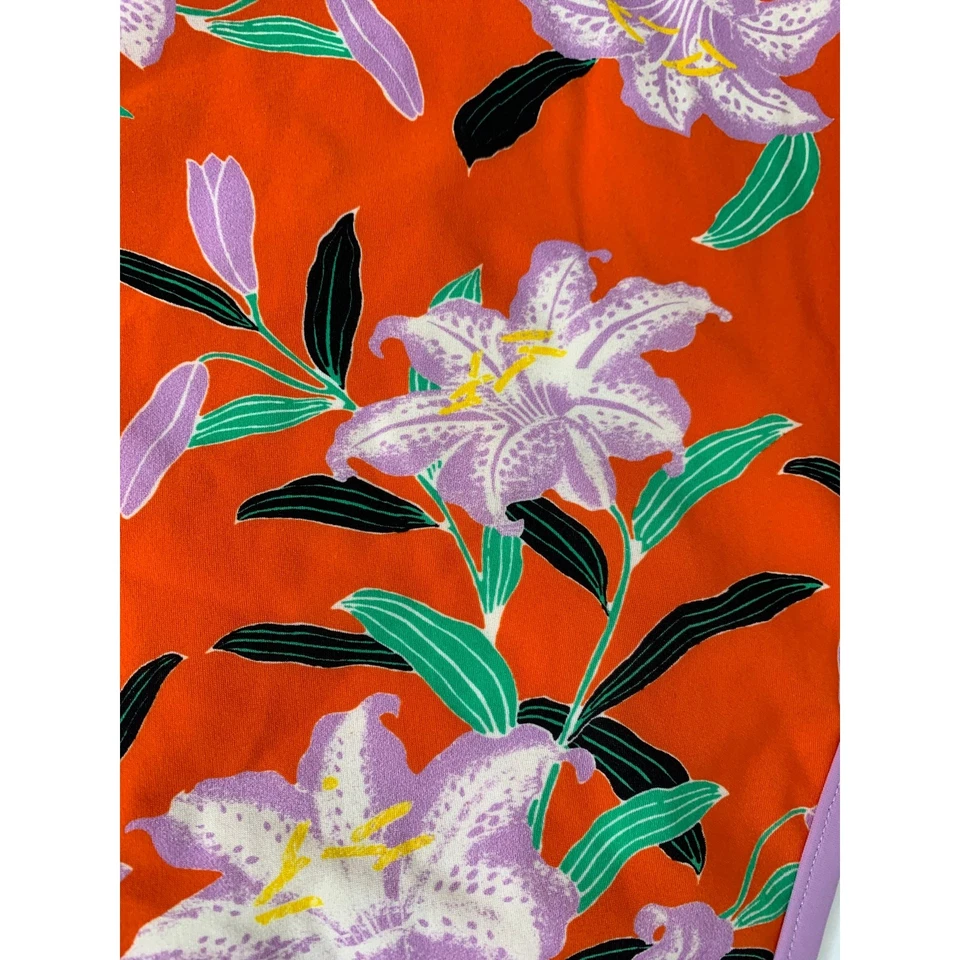 DIANE VON FURSTENBERG Cheeky High-Waist Floral-Print Swim Bikini Bottoms Small - Image 4 of 4