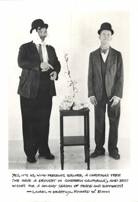 Laurel & Hardy Christmas Photo Card Hal Roach Studios Holiday Greeting