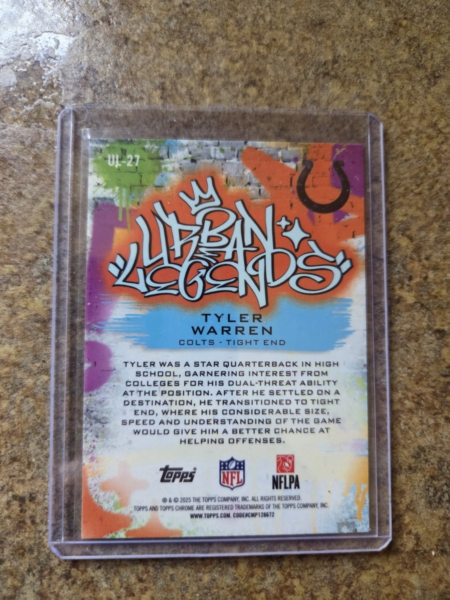 BUYEE公式アカウント　topps chrome トレカ 2025 Topps Chrome NFL Tyler Warren URBAN Legends SP Rookie case