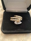 Womens~925 Moissanite Gold Over Sterling Nail Ring~Sz 8 New — photo 3