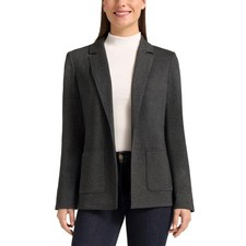 Matty M Women's Long Sleeve Stretch Pockets Blazer, Dark Gray, Size XL