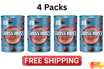 #ad 4 pack Swiss Miss Milk Chocolate Flavored Hot Cocoa Mix 45.68 oz. Canister $21.00