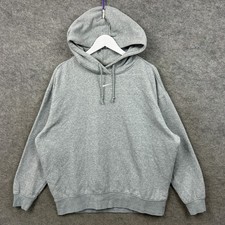 Nike Felpa con Cappuccio Donna Grigio Medio Oversize Centro Swoosh Pullover Pile Top