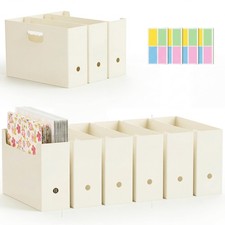 12X12 Scrapbook Paper Storage Organizer, 6 Pack Foldable Paper Storage Holder wi
