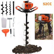 52CC Petrol Post Hole Borer Fence Earth Auger Digger + 3 Drill Bits + Extension