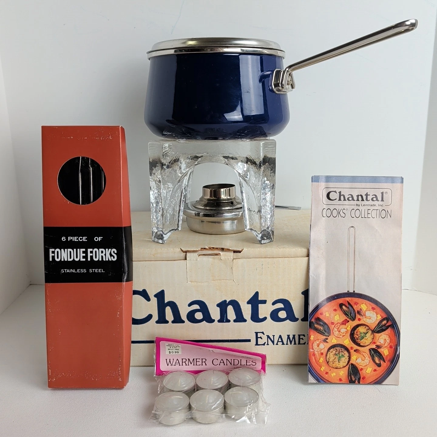 Vintage Chantel Fondue Set Cobalt Blue Enamel Fire & Ice Set Box 2 Qt W Germany
Opens in a new windo