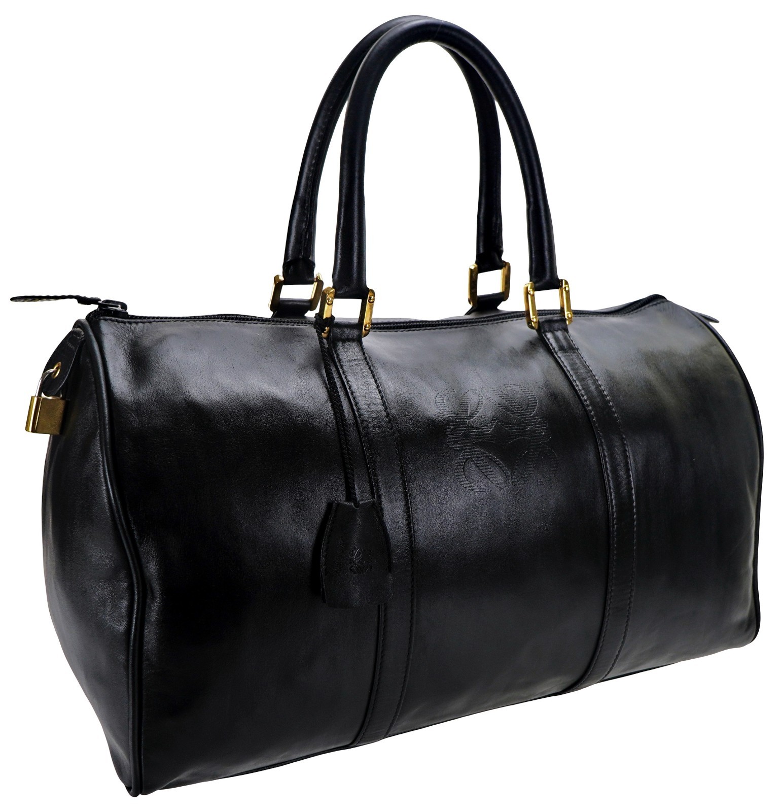 Authentic LOEWE Black Amazonia Weekender Oversized Shoulder Travel Bag Spain