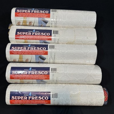 Lot/5 Vtg Graham & Brown SUPER FRESCO Paintable Textured Embossed Wallpaper