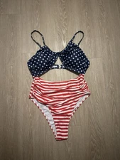 Red, white and blue bikini set #swimwear #summer new no tag, size XL