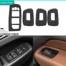 Real Carbon Fiber Interior Window Lift Switch Panel Cover For Volvo XC60 2018-25