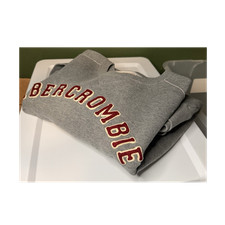 Abercrombie Fitch Gray Embroidered Logo Crew Neck Lived In Sweatshirt Y2K