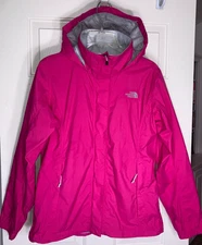 North Face Resolve Jacket Hot Pink HyVent Hooded Worn Once MINT M Medium