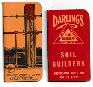 DARLING'S Soil Fertilizer & HARMONY Peshtigo Feed Mill Pocket Sale Ledgers