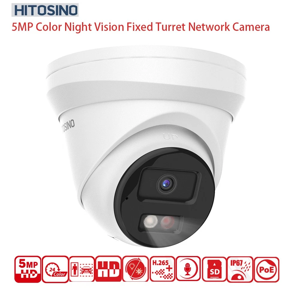 Lote HITOSINO 8 canais 5MP sistema de câmera de segurança visão noturna colorida metal microfone POE NVR - Imagem 2 de 4