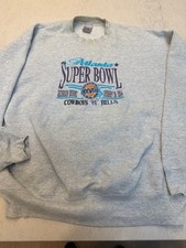 Vintage Super Bowl XXVIII 1994 Grey Sweatshirt Men's 2XL Teams Embroidered