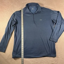 Patagonia Mens XXL Capilene Baselayer Blue 1/4 Zip Long Sleeve Outdoor Shirt
