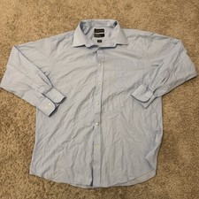 Covington Fitted Button Up Men  s 17.5 34/35 Wrinkle Stain Free Long Sleeve Shirt