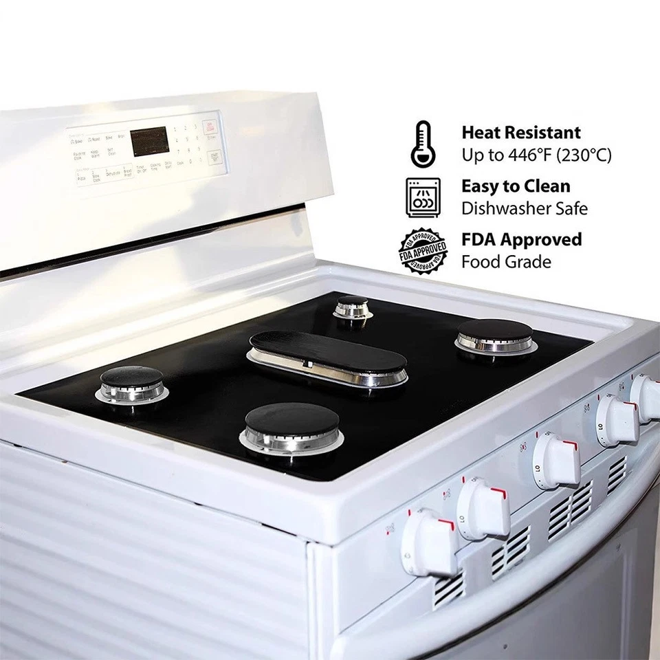 Ensemble tapis de cuisson gaz fibre de verre pour nettoyage facile 41,5 x 62 cm - Photo 3/4