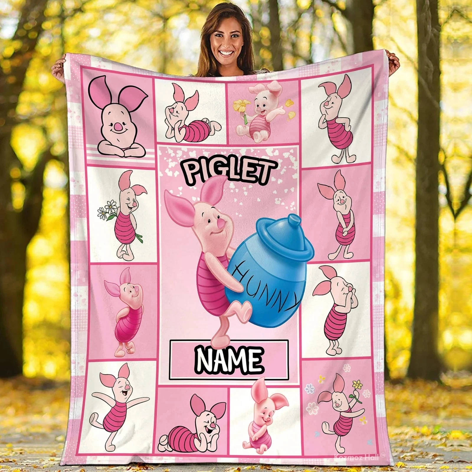 Personalized Piglet Blanket Winnie Pooh Piglet Fleece Blanket Winnie The Pooh