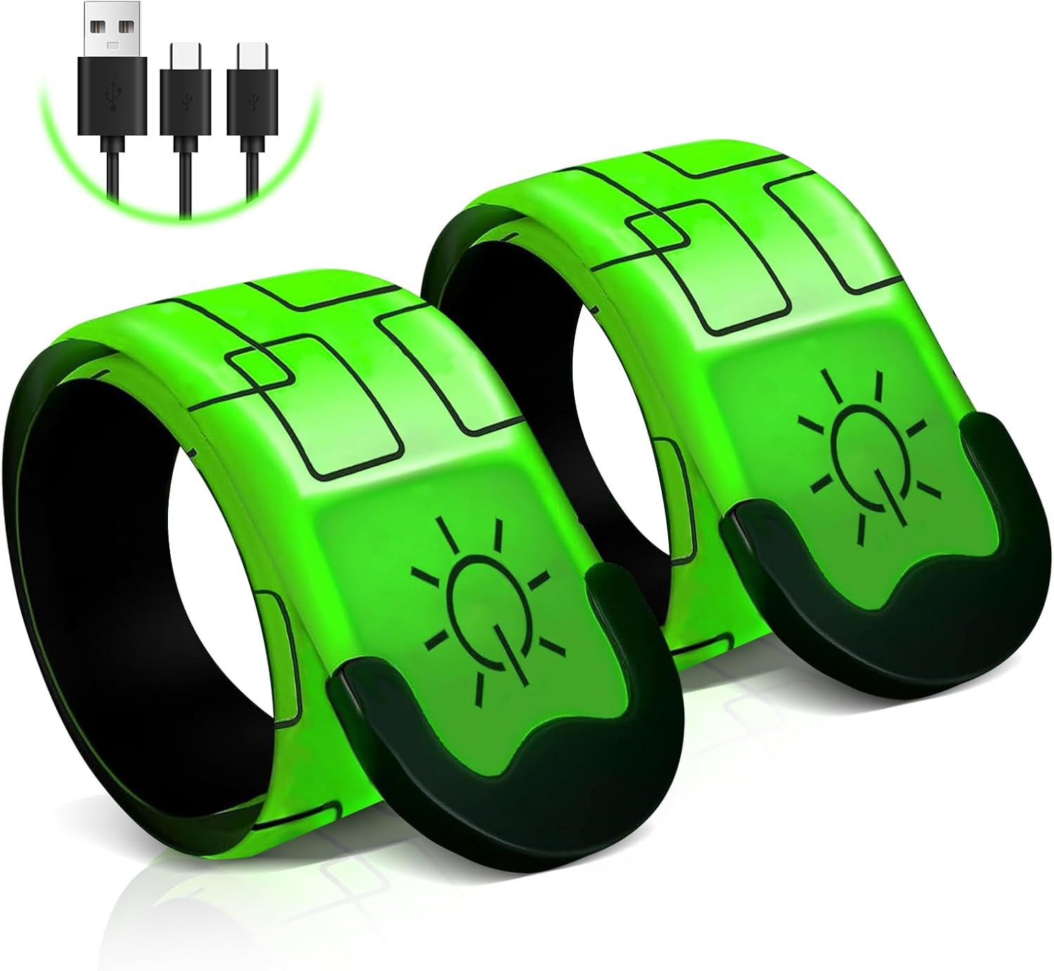 2 PCS LED Armband Rechargeable for Running Walking Cycling Jogging, 2025 Version