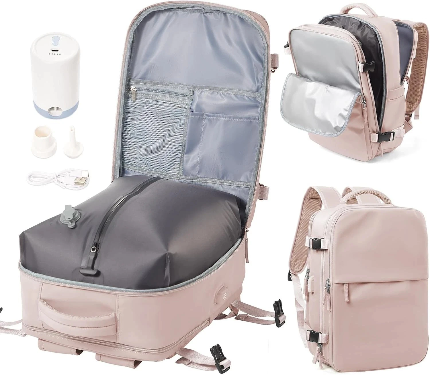 Vacpack Backpack with Vacuum Seal Travel Air Backpacks with Pump Compression Bag