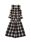 Giorgio Sant’Angelo Set Of Plaid Vest And Shorts Pure Wool Women’s 6