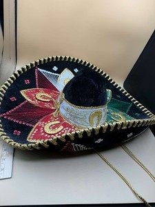 Pigalle Sombrero Mariachi Hat Multicolor Large Mexican Horseshoe Vintage 1990s