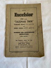 Excelsior Talisman Twin 250cc Running & Maintenance Instructions 1954/5 Edition