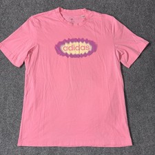 Adidas Climalite Top Activewear Women's T-shirt Size M Stretchy Logo Pink