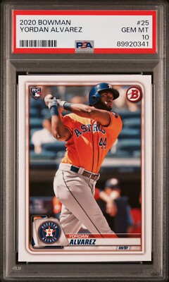 2020 Bowman Baseball #25 Yordan Alvarez Rookie Card – Graded PSA 10 Gem Mint (Houston Astros)