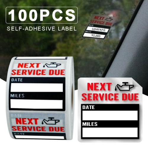 500Pcs Oil Change Stickers Next Service Due Reminder Roll Car Window Sheet Label - Picture 3 of 17