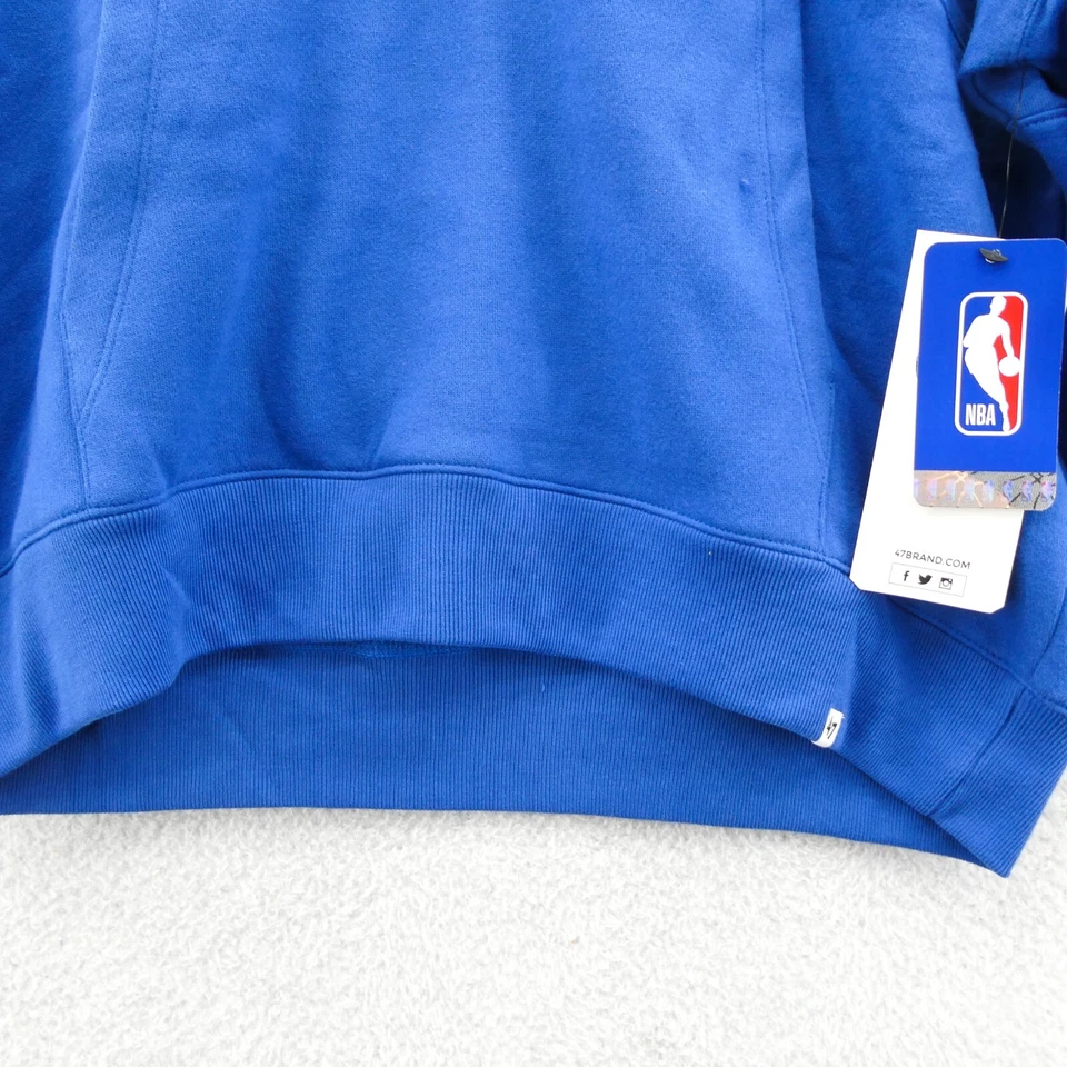 New York Knicks Hoodie Small Womens '47 Brand Basketball 1/4 Zip Sweatshirt Blue - Image 2 of 4
