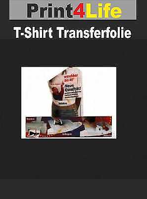 5 Bl. T-Shirt Folie Transferfolie für helle Stoffe Laser + Kopierer Farblaser A4