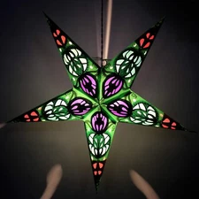 Indian Handmade Paper Star Lantern Lamp Light Christmas Party Festive Home Decor