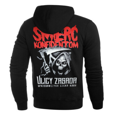 Sweatshirt Uomo Hooligans Ultras Polska - Felpa Fans Calcio Nera, Cotone, Round Neck