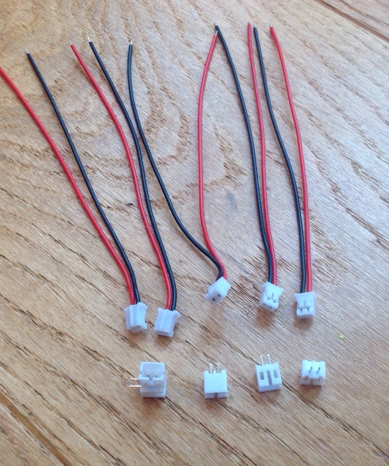 5 Paar JST PH2  2-Pin Stecker & Buchse, 2,0mm Pinabstand,Stecker mit 120mm Kabel