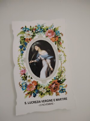 St. Lucrezia Jungfrau und Märtyrerin 23. November Santino heilige Karte mit Gebet