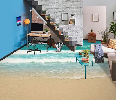 3D Surfing Sandy Beach O1296 Floor WallPaper Murals Wall Print Decal 5D Eve 2023
