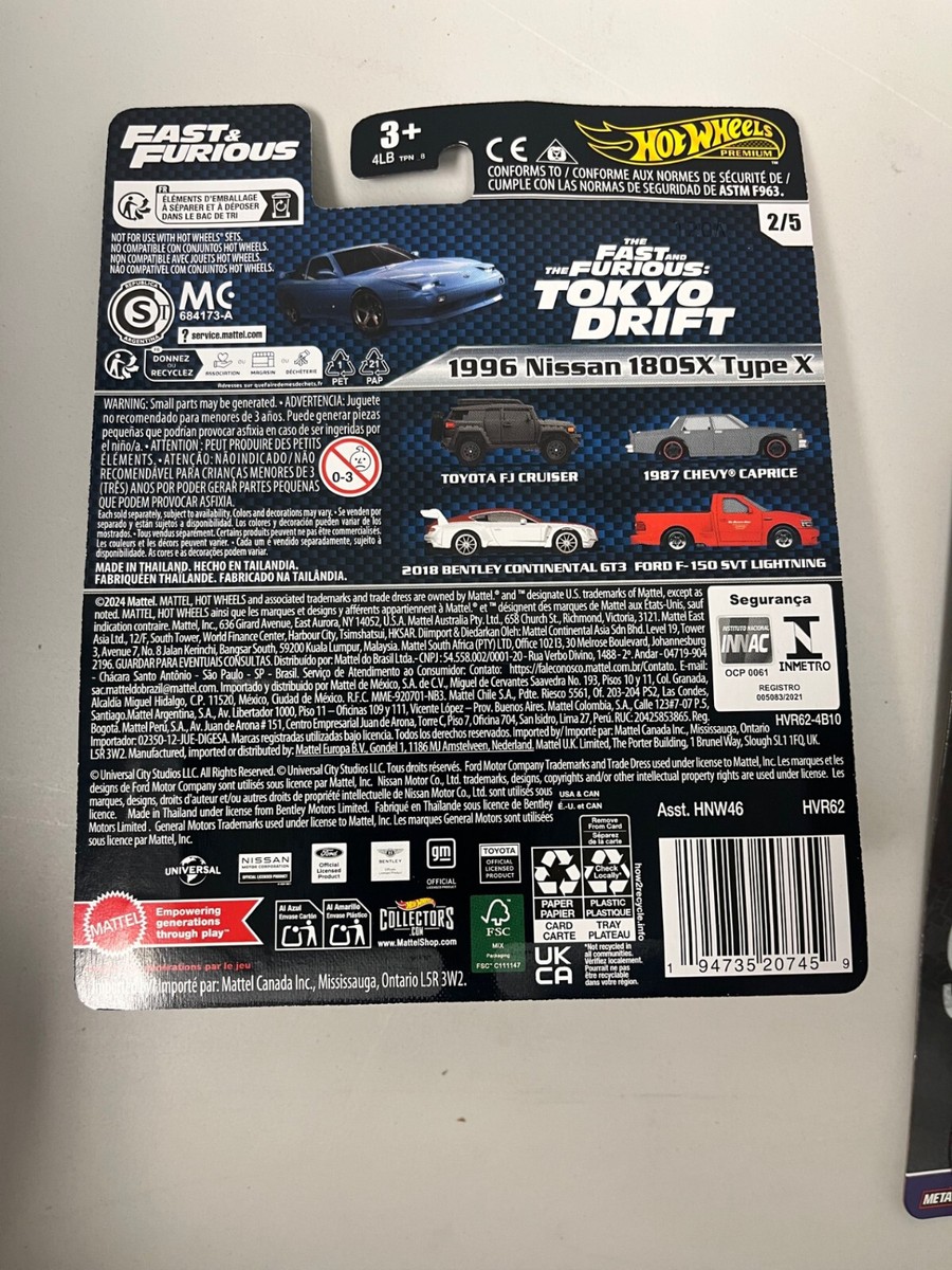 HOT WHEELS FAST&FURIOUS 1996 Nissan 180SX Type X (HVR63) A93 | eBay