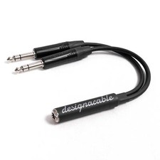 6.35mm TRS Socket to 2x Jacks parallel splitter Balanced Adaptor 