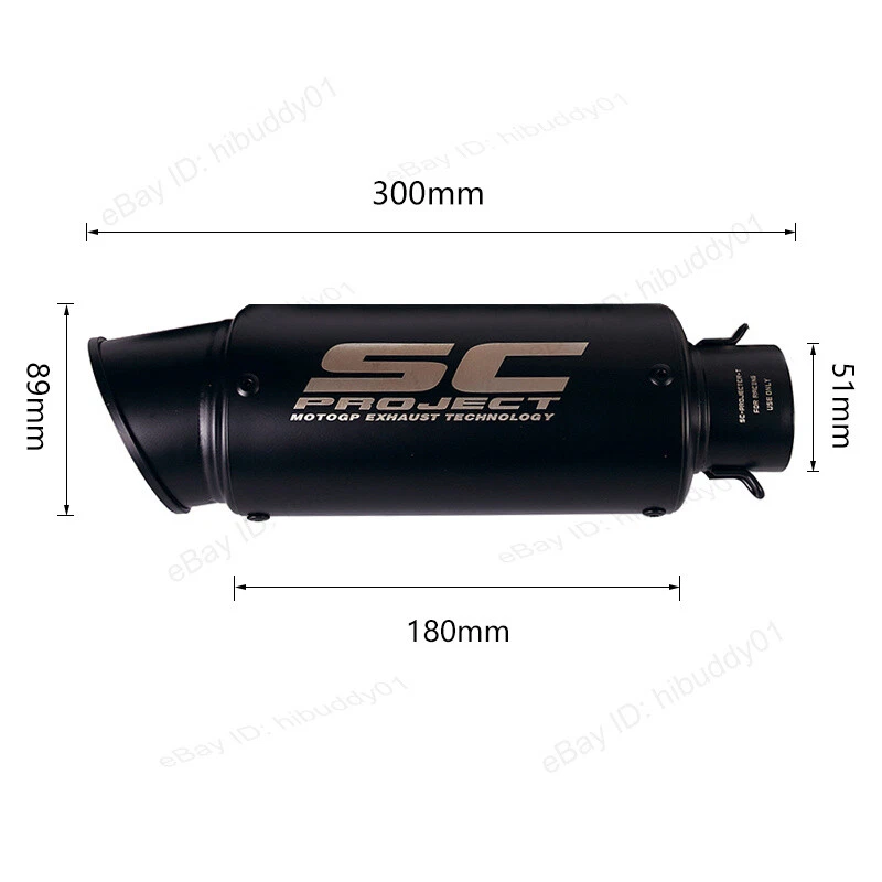 Silenciadores silenciadores de tubo de escape 51 mm para Suzuki GSF650 GSF1250 Bandit 2007-2016 Foto 3 de 4