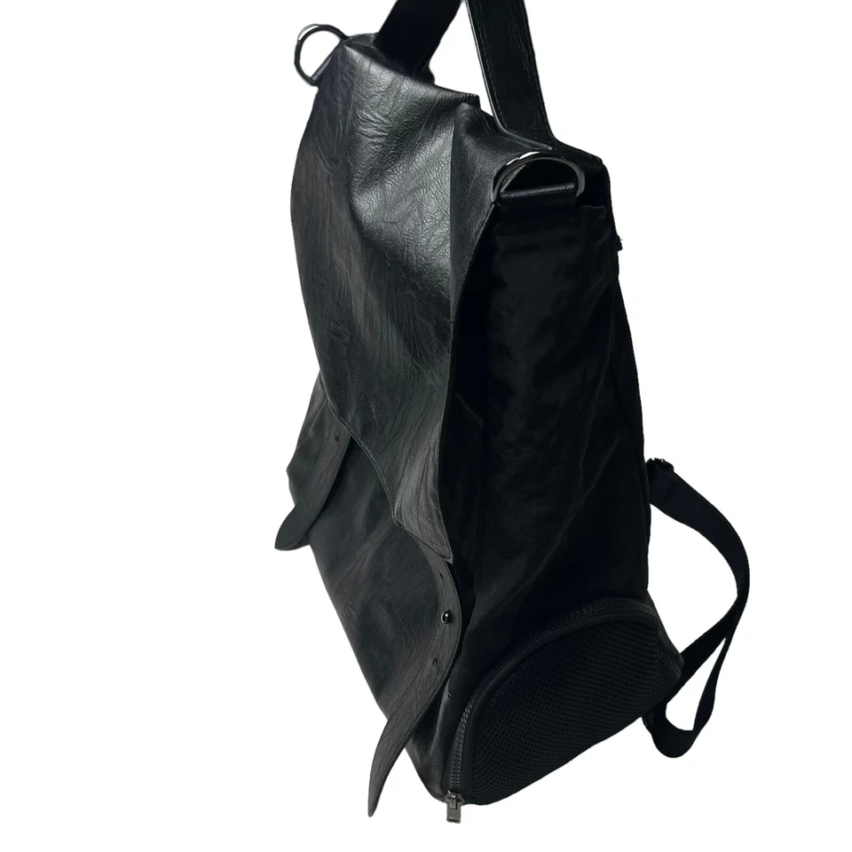 Lucy Active Nappa Canvas Like Black backpack convertible Crossbody Satchel Bag - Image 2 of 4